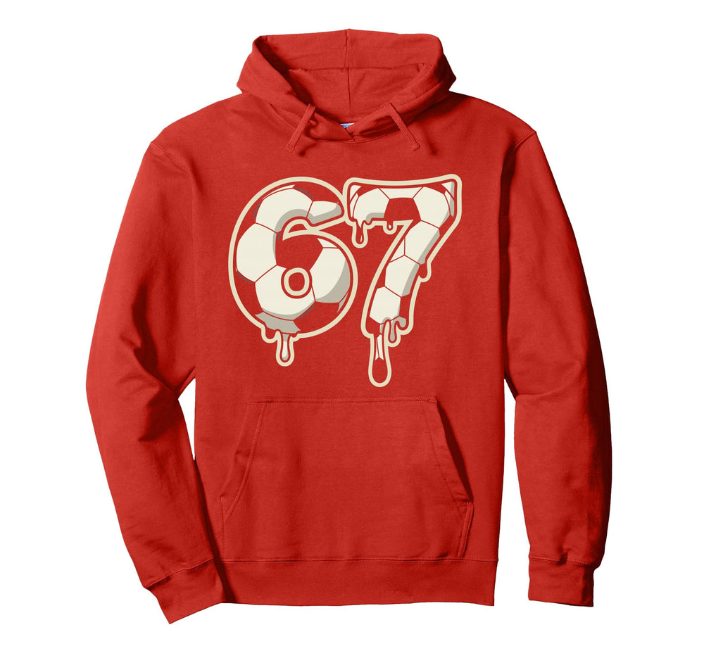 6 7 Soccer Ball Drip Six Seven Meme Hoodie - Novelty Apparel for Adults