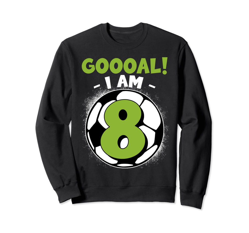 8 Year Old Birthday Soccer Themed Sweatshirt - Custom Art Print Unisex