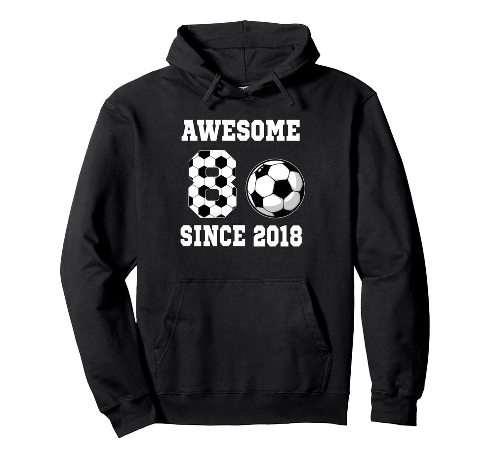 8 Years Old Birthday Soccer Awesome Hoodie - Aesthetic Graphic for Adults