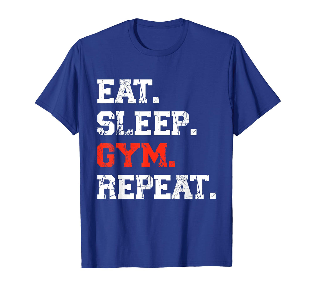 Eat Sleep Gym Repeat Funny Fitness T-Shirt - Graphic Print Men Women
