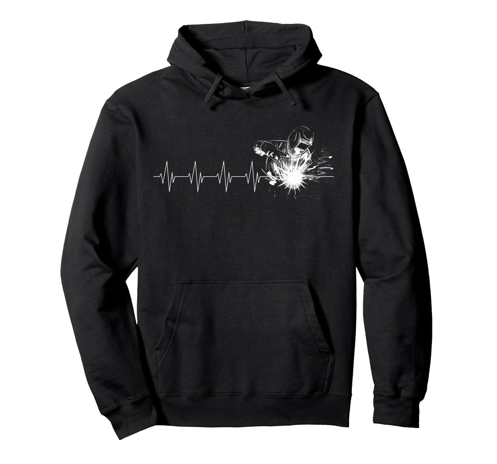 Welder Heartbeat Welders Welding Hoodie - Novelty Apparel for Adults