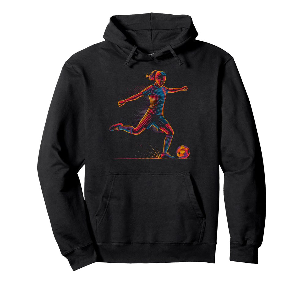 Colorful Funny Soccer Fan Dad Mom Game Day Hoodie - Graphic Print Unisex