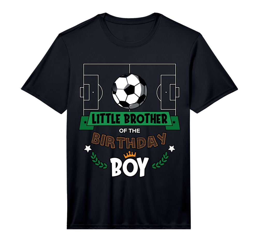 Little Brother Birthday Soccer Matching T-Shirt - Novelty Apparel Unisex