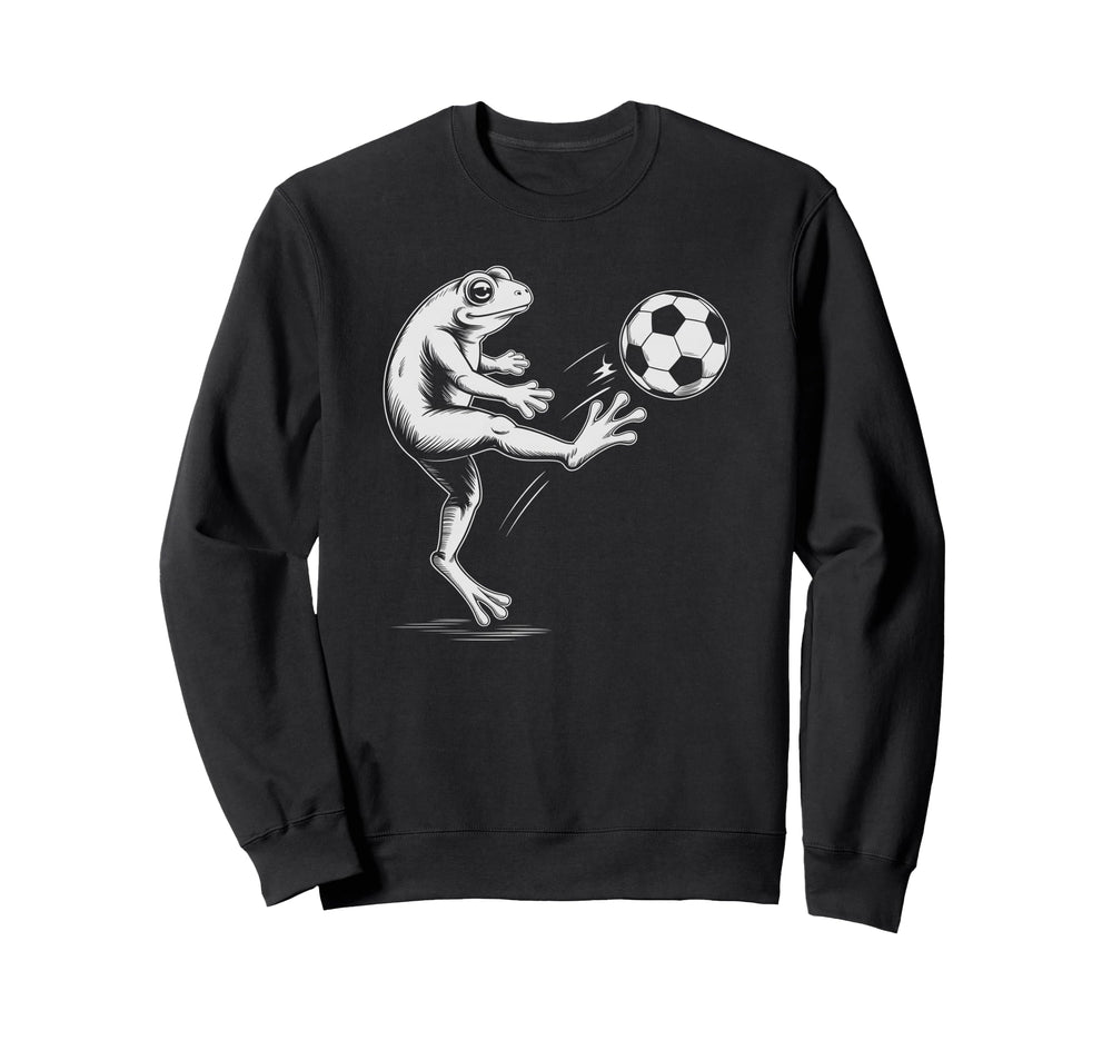 Kawaii Soccer Frog Cleats Play Game Sweatshirt - Unique Graphic for Adults