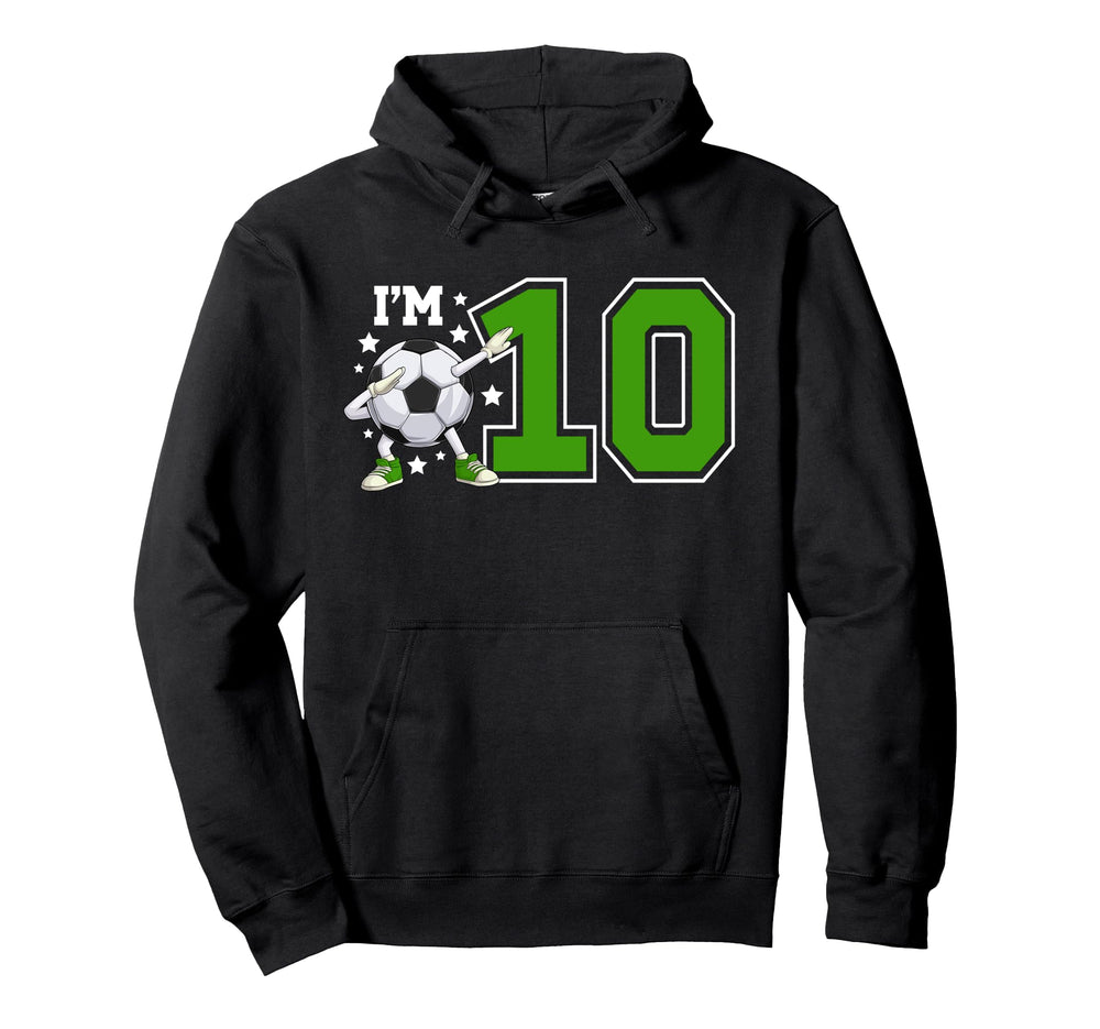 10Th Soccer Birthday Party Ten Year Old Hoodie - Trendy Graphic Unisex