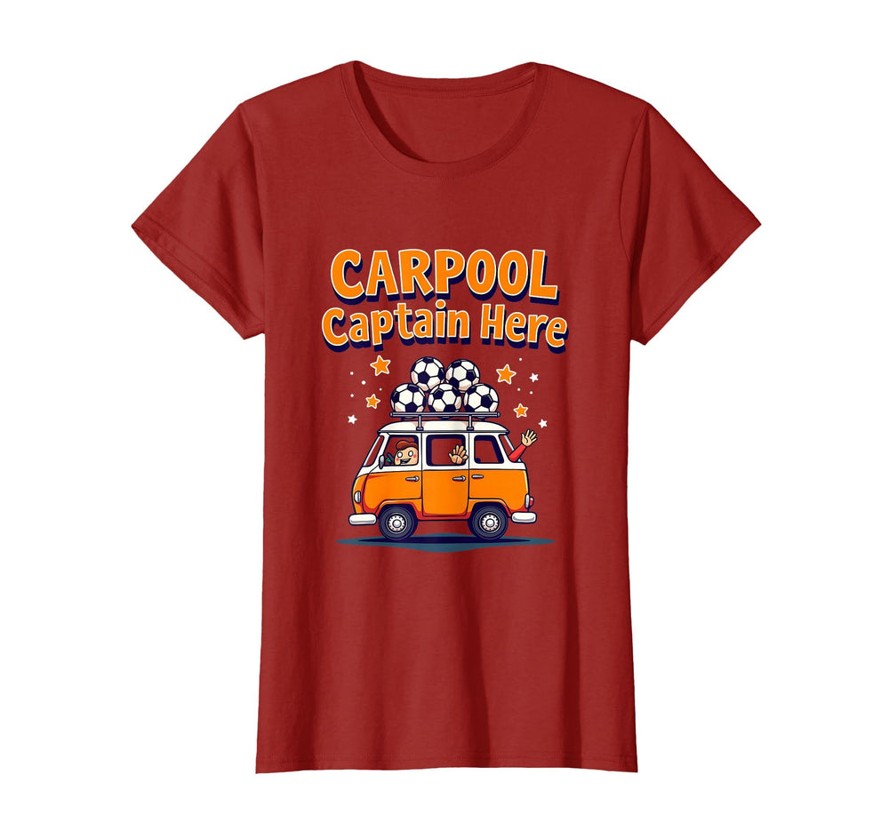 Carpool Captain Soccer Mom T-Shirt - Fun Novelty Design Unisex