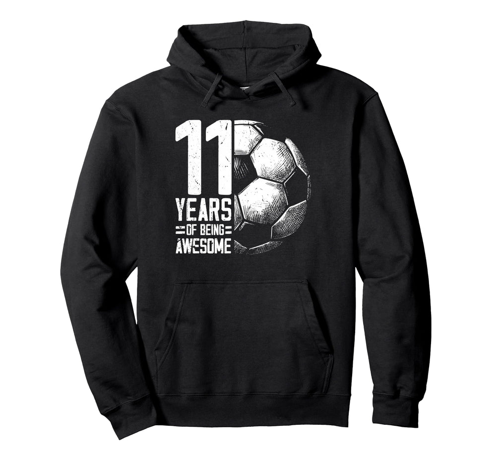 11Th Birthday Soccer Player Football 11 Hoodie - Graphic Print Men Women
