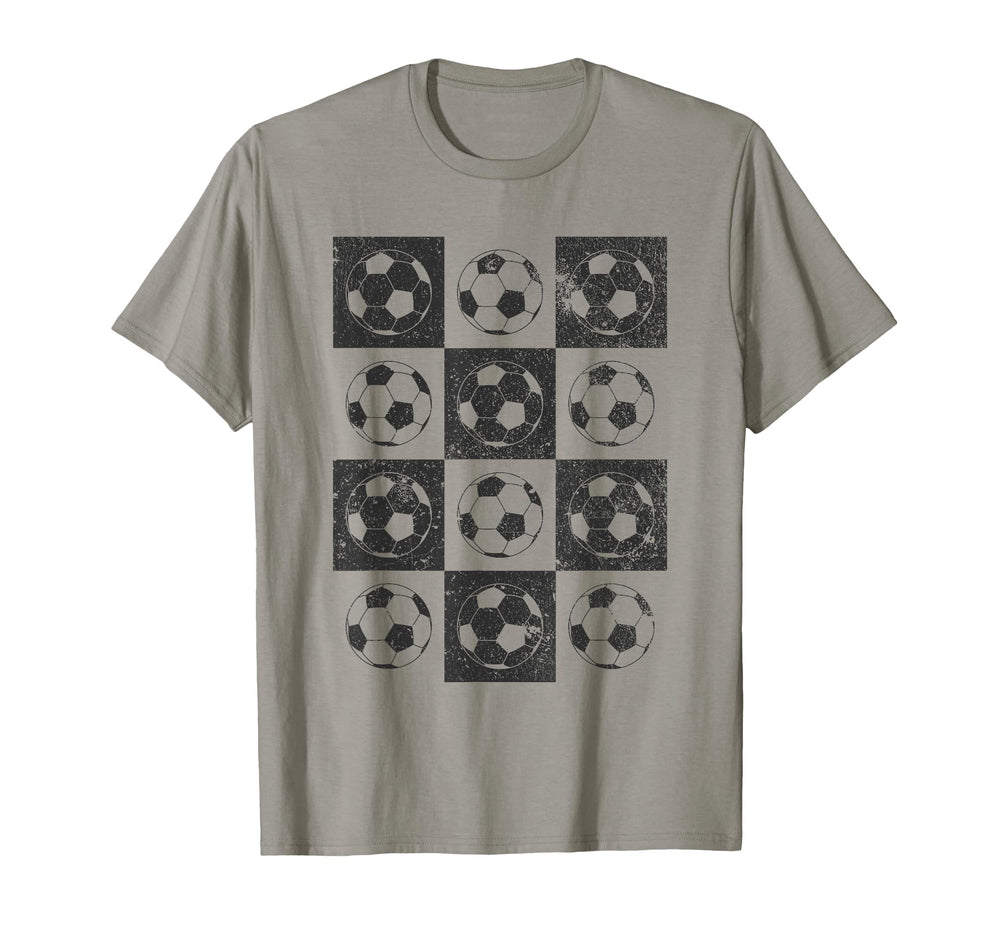 Checkerboard Checkered Soccer Lover T-Shirt - Novelty Apparel Men Women