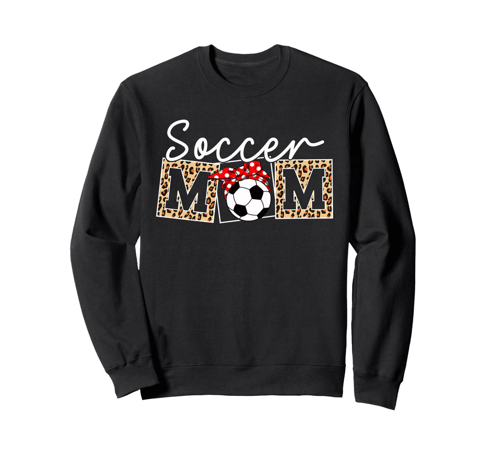 Leopard Soccer Mom Life Game Day Sweatshirt - Novelty Apparel for Adults