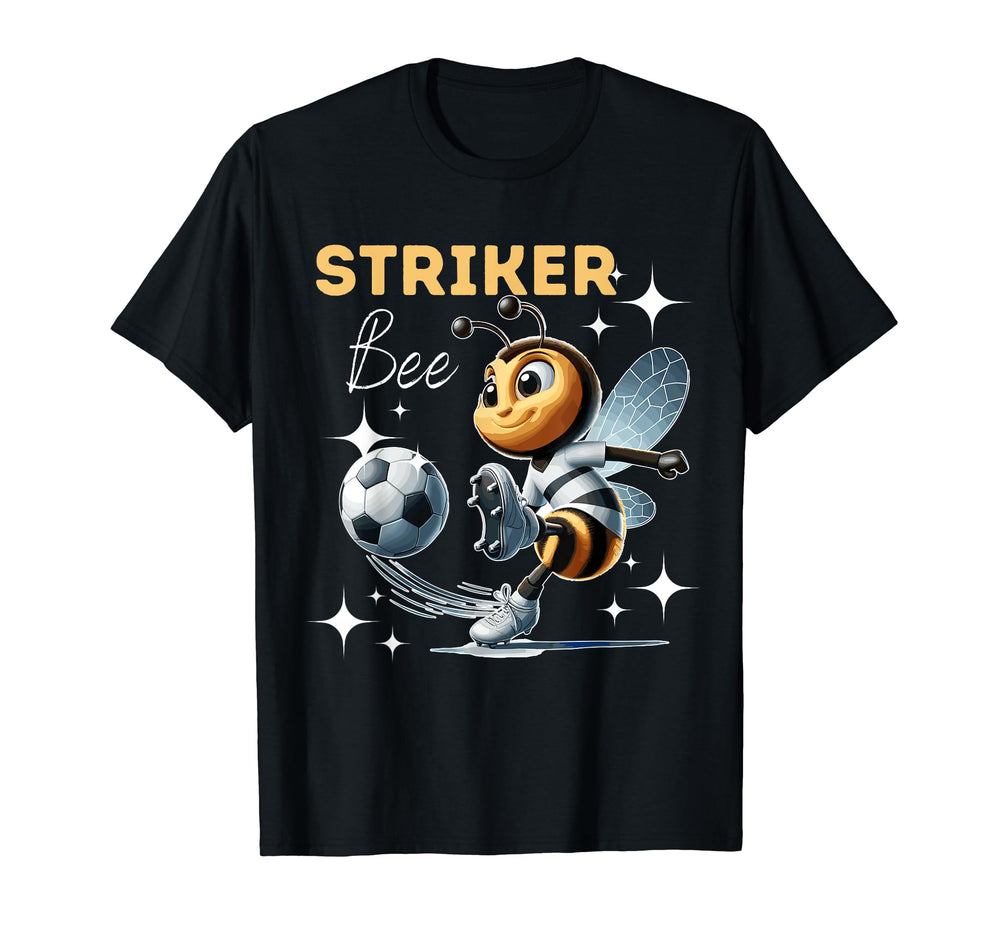 Striker Bee Soccer Enthusiast T-Shirt - Custom Art Print Unisex