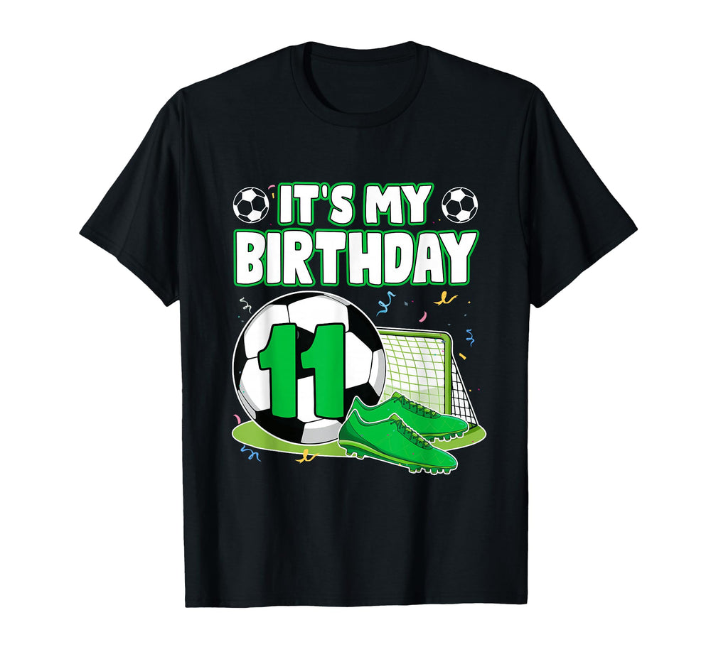 Its My 11Th Birthday Soccer Party 11 T-Shirt - Custom Art Print for Adults