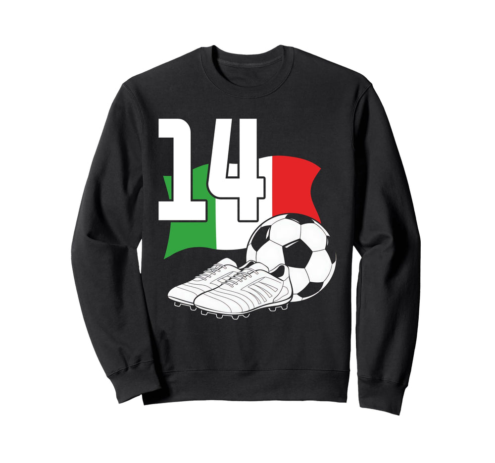 14 Soccer Birthday Gift Soccer Fan Sweatshirt - Minimalist Print Unisex