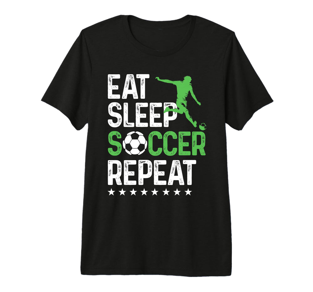 Eat Sleep Soccer Repeat Sport Player Tri T-Shirt - Minimalist Print Unisex