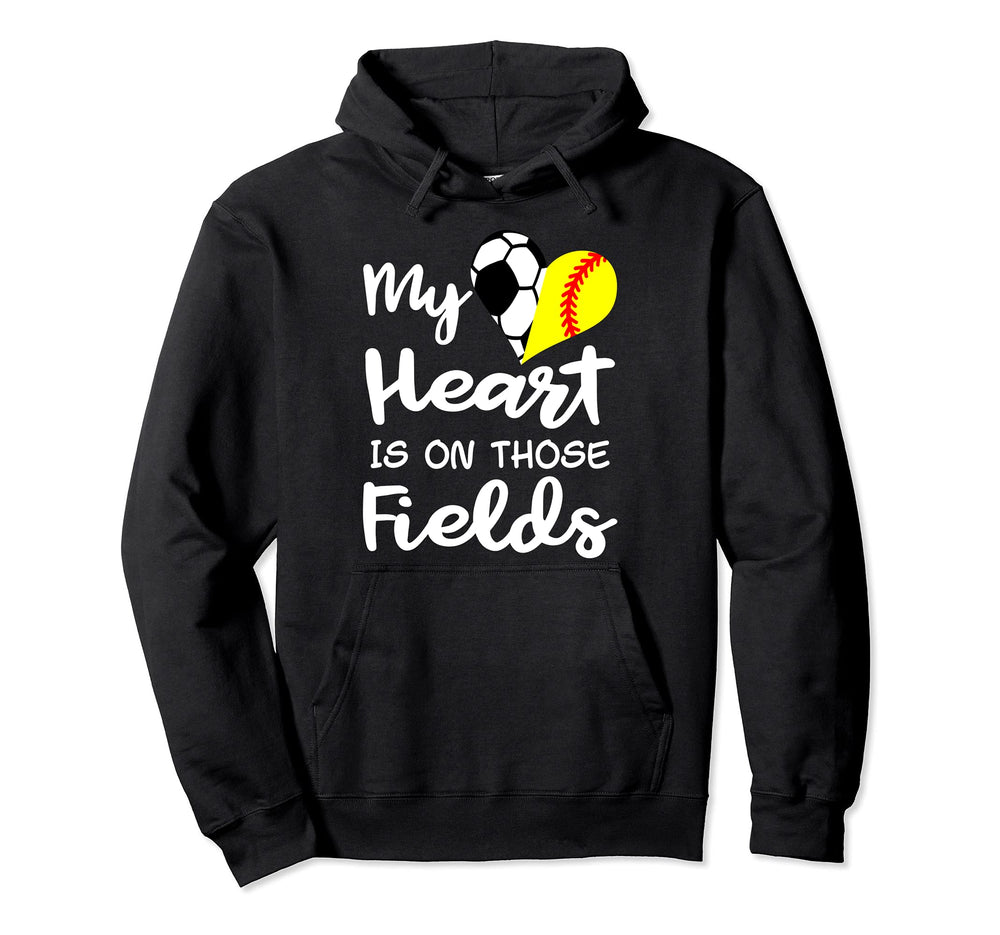 My Heart Is Those Fields Funny Hoodie - Fun Novelty Design for Adults