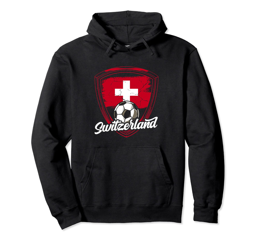 Switzerland Flag Football Soccer Team Hoodie - Casual Everyday Wear Unisex