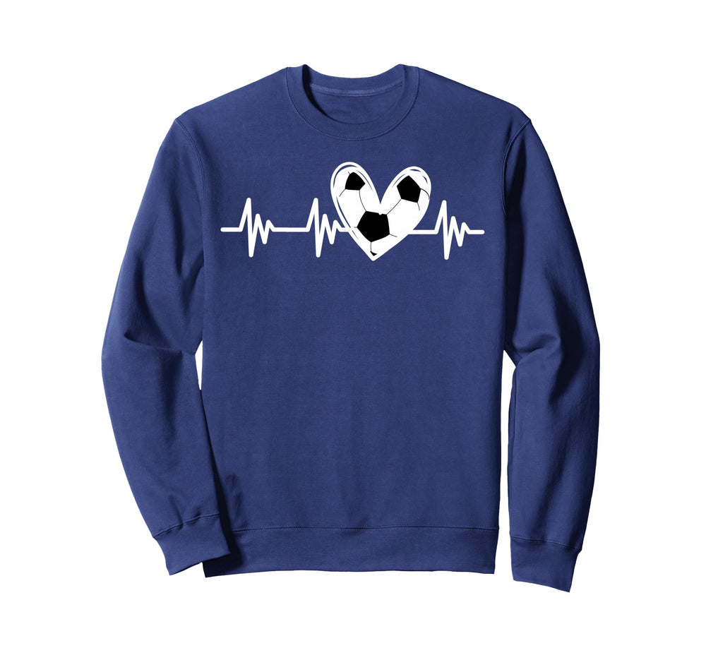 Heartbeat Soccer Lover Tween Teen Sweatshirt - Fun Novelty Design Unisex