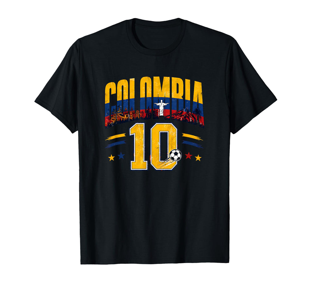 Colombia Football 10 Soccer Lovers T-Shirt - Minimalist Print for Adults