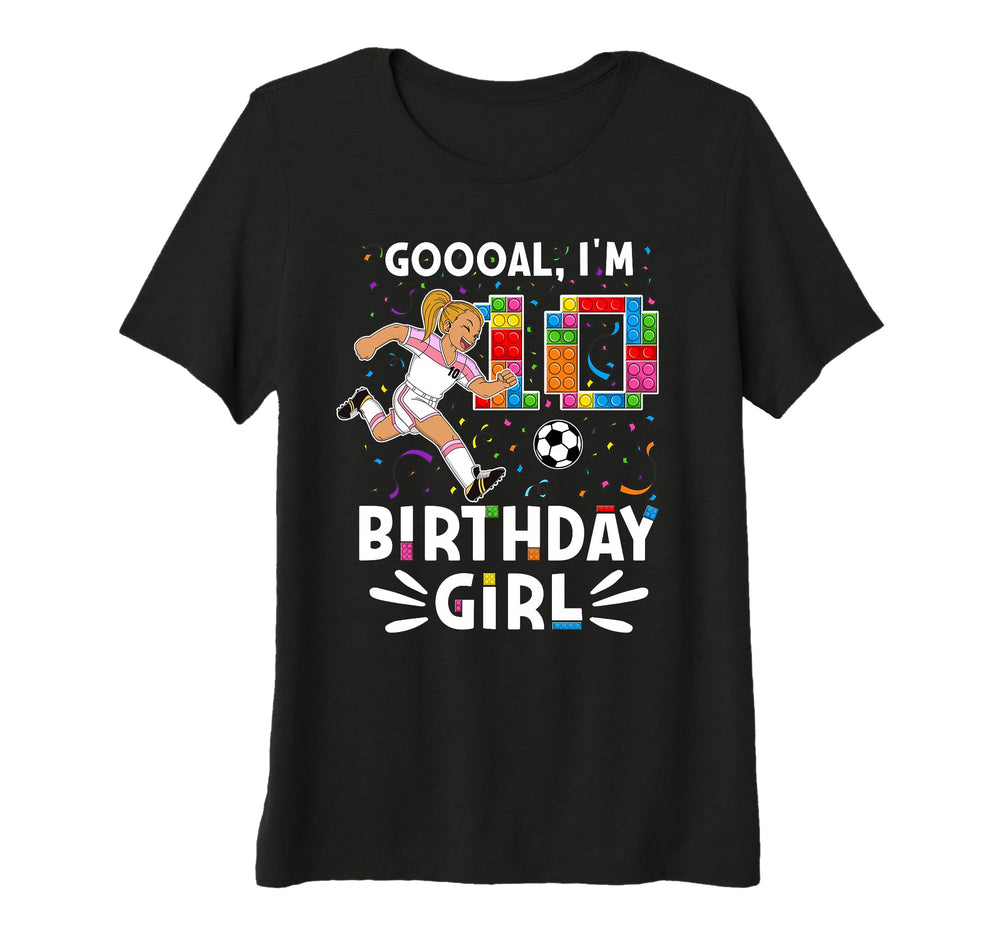 Goooal Im 10 I Building Blocks I 10Th T-Shirt - Graphic Print Men Women