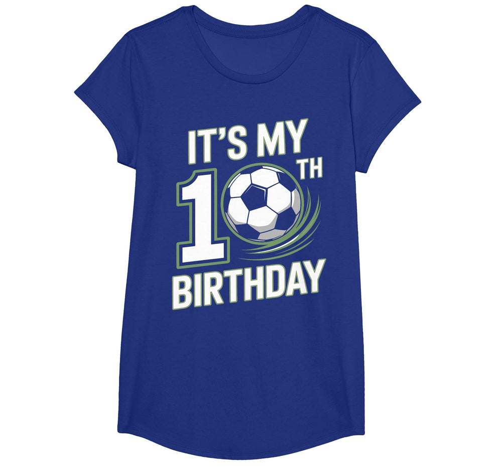 10Th Birthday Kicking Off Soccer Year T-Shirt - Minimalist Print Men Women