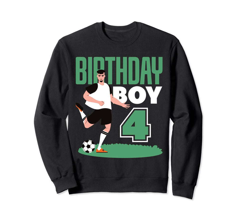 4Th Birthday 4 Years Soccer Sweatshirt - Custom Art Print for Adults