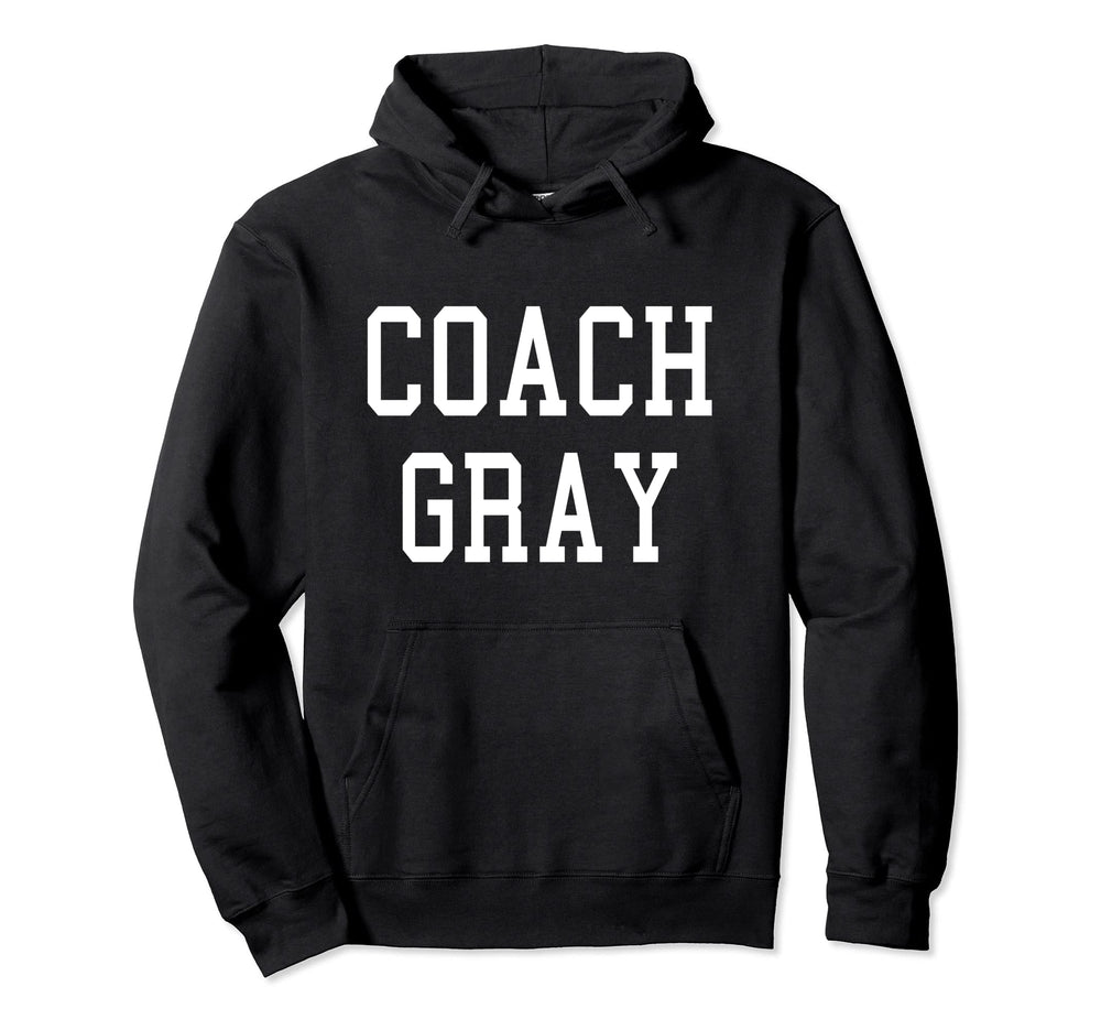 Coach Gray Custom Football Soccer Hoodie - Graphic Print for Adults