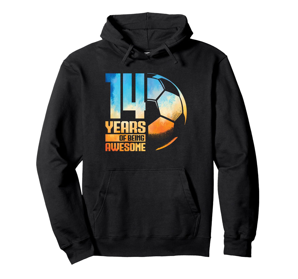 14Th Birthday Soccer Player Football 14 Hoodie - Trendy Graphic Unisex