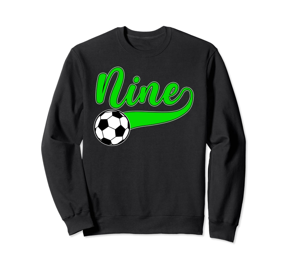 9Th Birthday Party Soccer 9 Sweatshirt - Fun Novelty Design for Adults