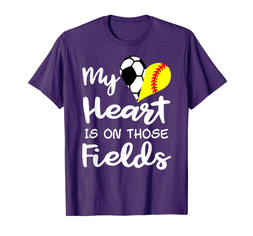 My Heart Is Those Fields Funny Soccer T-Shirt - Streetwear Style Men Women