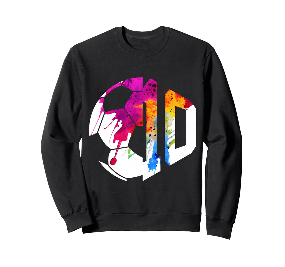 Number 10 Years Soccer 10Th Birthday Sweatshirt - Trendy Graphic Men Women