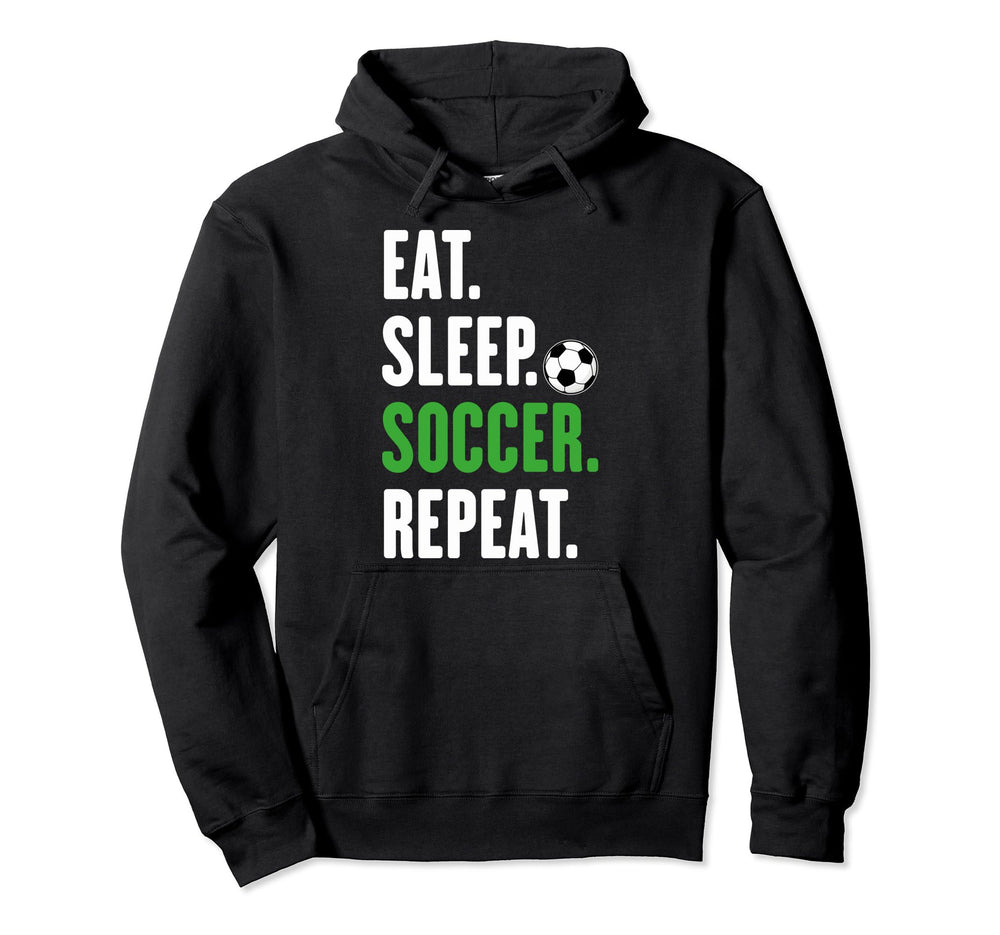 Soccer Players Eat Sleep Soccer Hoodie - Minimalist Print for Adults