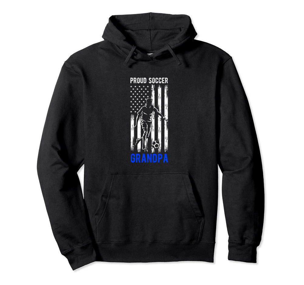 Proud Soccer Grandpa Usa Flag Family Hoodie - Aesthetic Graphic Unisex