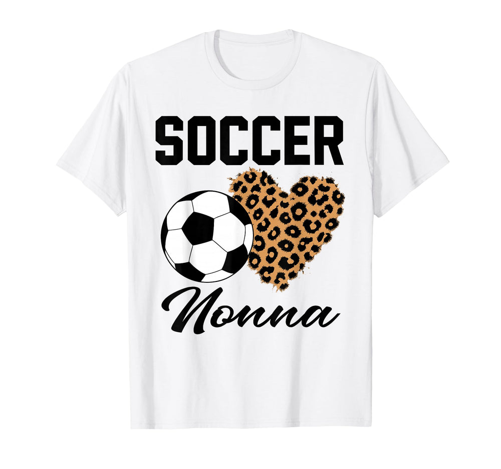 Soccer Nonna Leopard Heart Nonna T-Shirt - Novelty Apparel Unisex