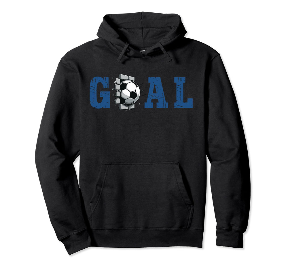 Goal Soccer Ball Break Wall Soccer Hoodie - Casual Everyday Wear Unisex