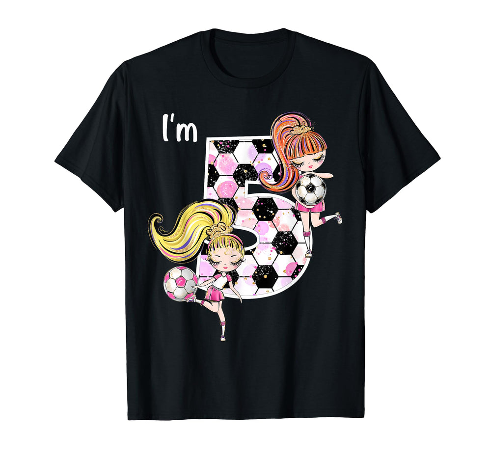Soccer 5Th Birthday Party 5 Year Old T-Shirt - Graphic Print Men Women