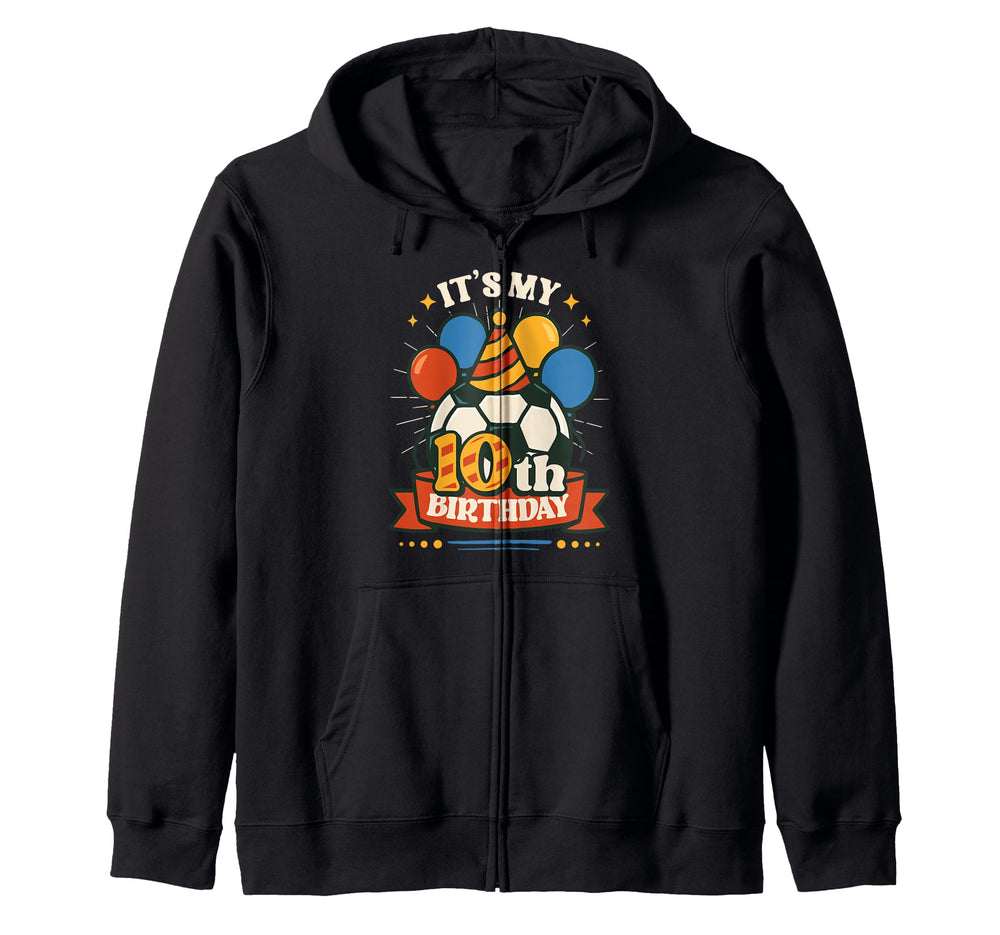 10Th Birthday Soccer Birthday Party Hoodie - Minimalist Print Unisex