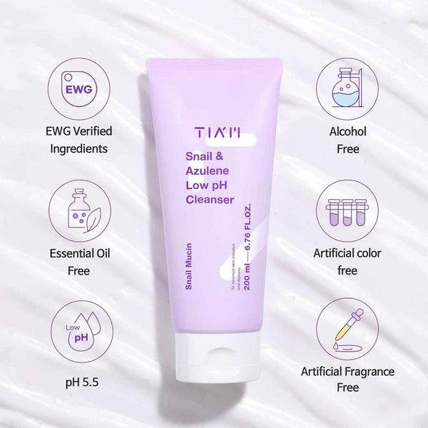 TIA'M Snail & Azulene Low pH Cleanser
