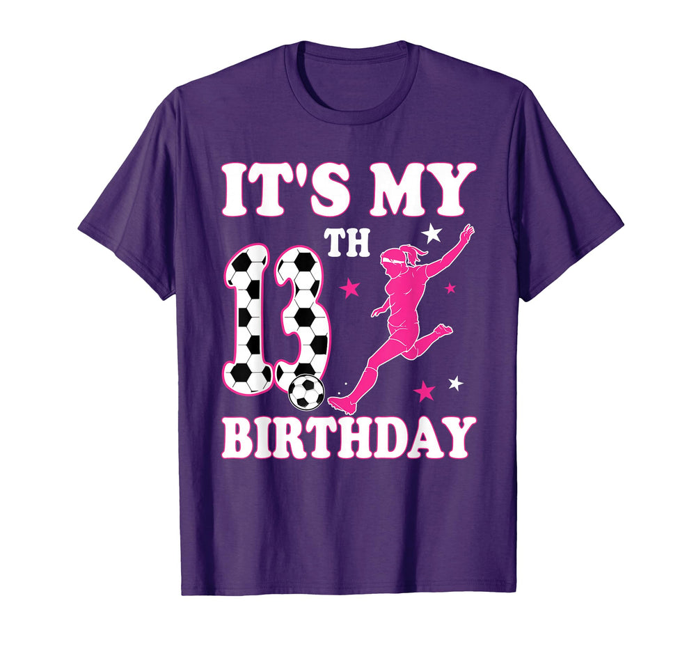 13Th Birthday Soccer Themed 13 Year Old T-Shirt - Minimalist Print Unisex