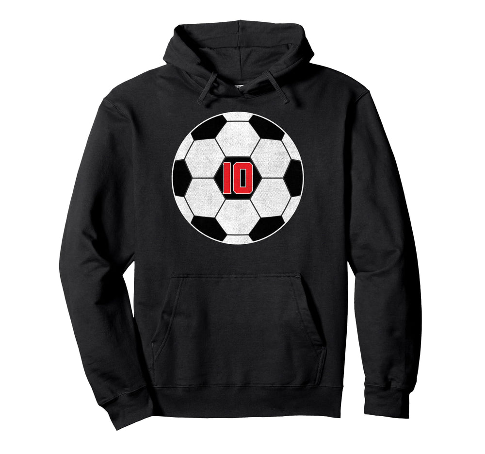 10 Years Old Soccer Player 10Th Hoodie - Trendy Graphic for Adults