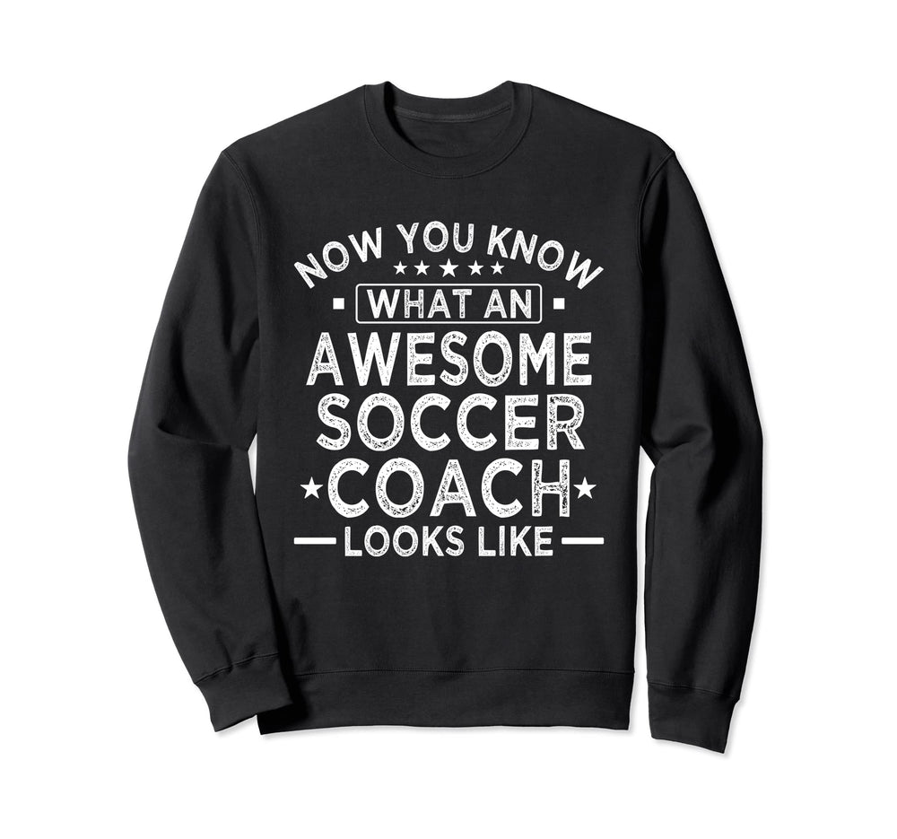 Awesome Soccer Coach Funny Soccer Sweatshirt - Minimalist Print Men Women