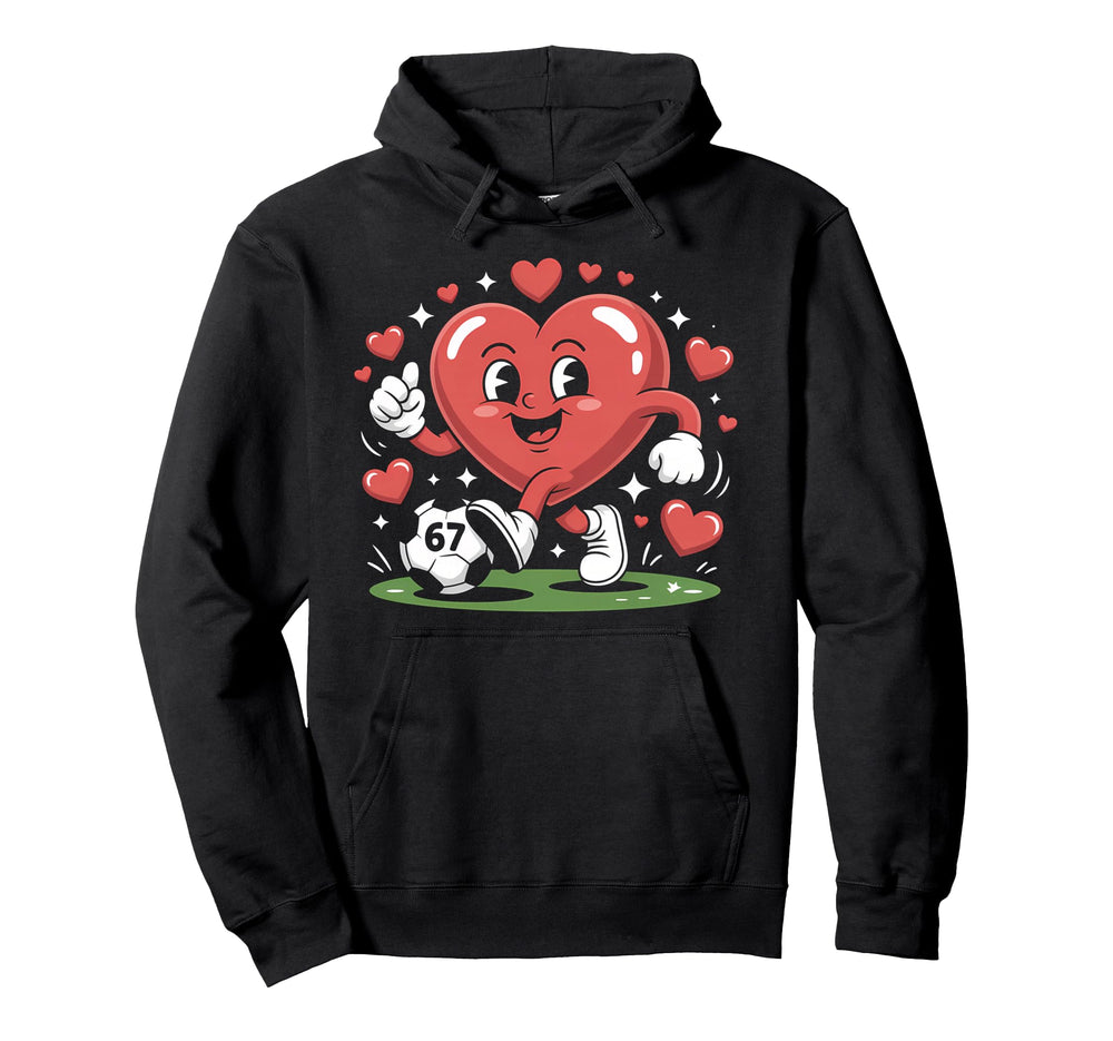 Funny Soccer Heart 67 Meme Valentines Day Hoodie - Custom Art Print Unisex