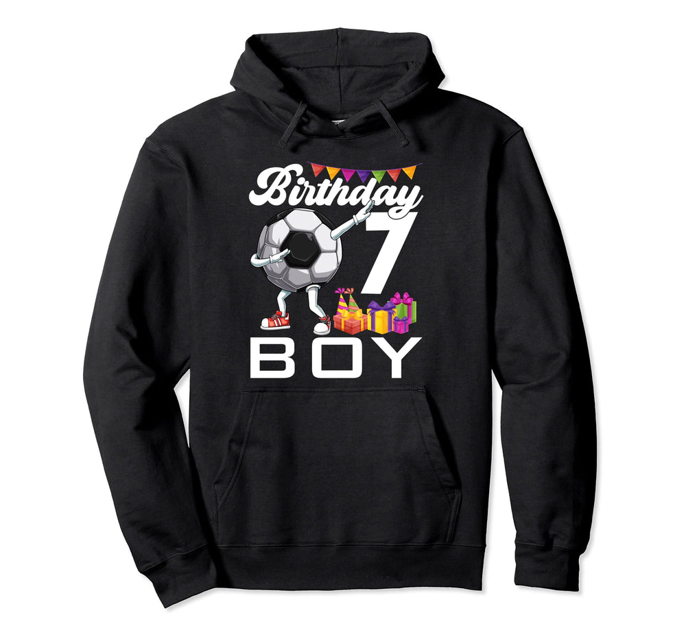 Birthday 7 Years Old Dabbing Soccer Hoodie - Streetwear Style Men Women