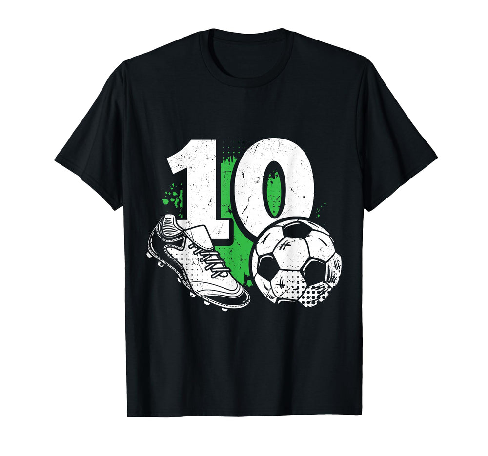 10Th Birthday Soccer Player Football T-Shirt - Custom Art Print Men Women