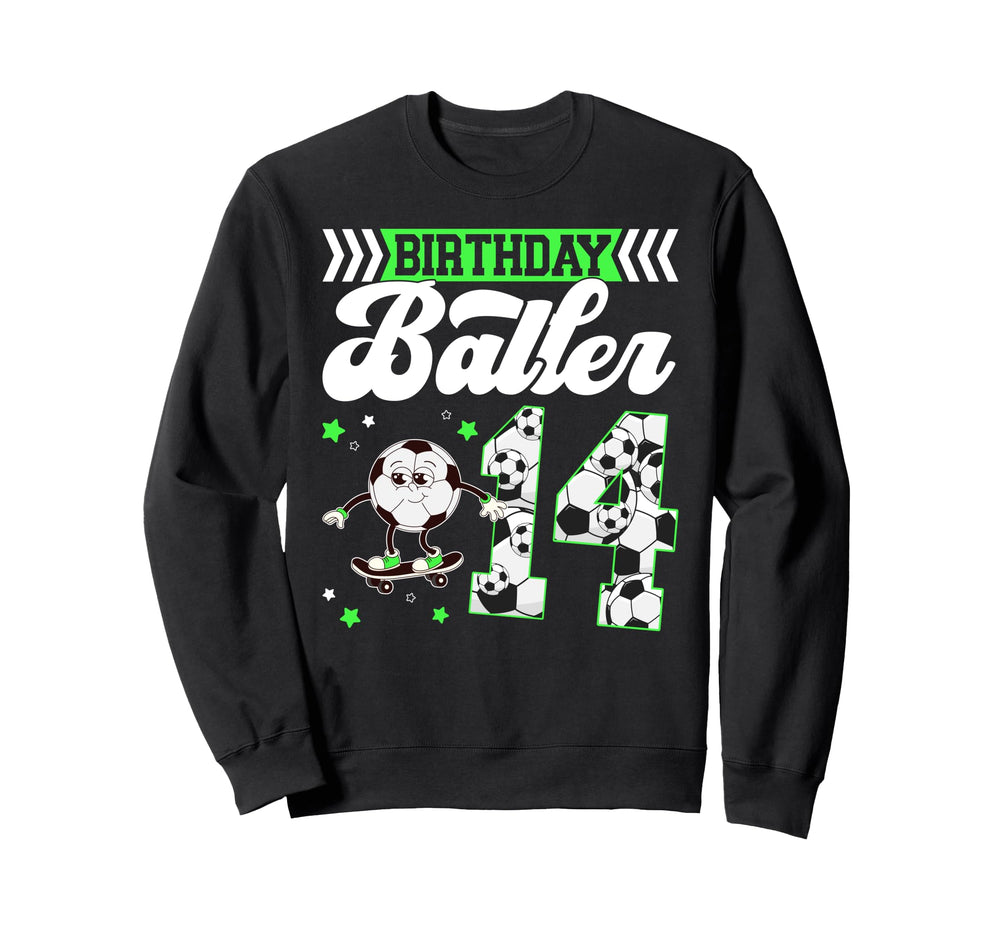 14Th Soccer Birthday Party Fourteen Sweatshirt - Novelty Apparel Men Women