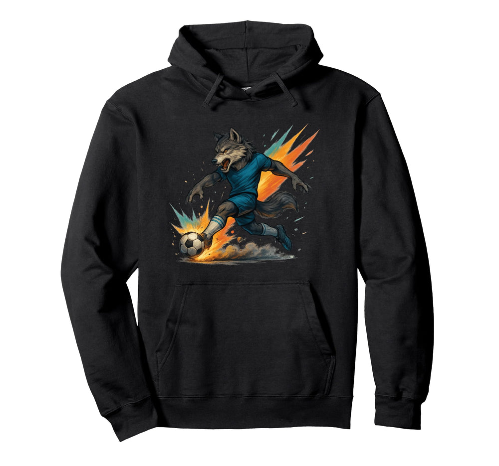 Fierce Soccer Wolf Power Kick Hoodie - Casual Everyday Wear for Adults