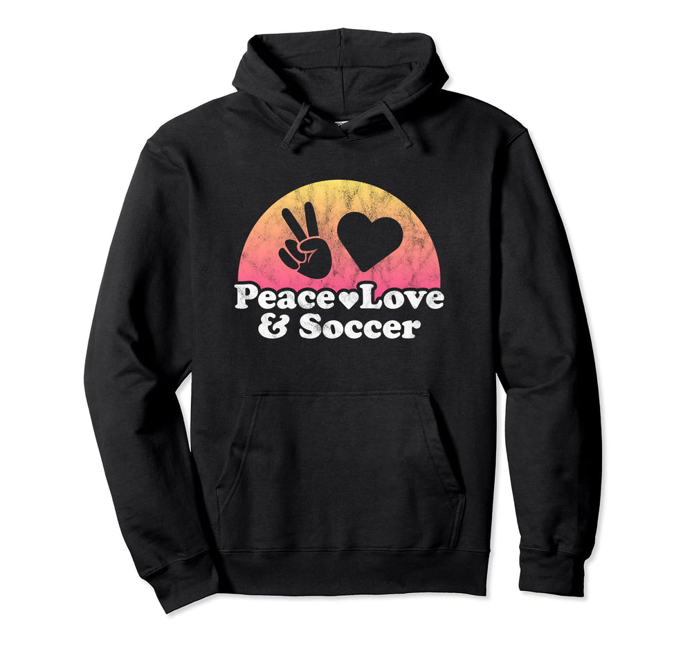 Peace Love And Soccer Hoodie - Custom Art Print Unisex