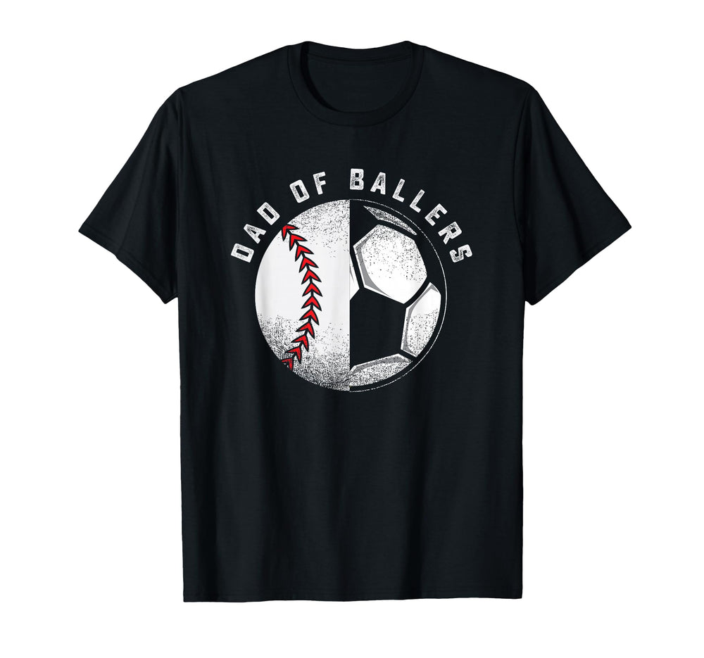 Dad Ballers Father Son Soccer T-Shirt - Custom Art Print for Adults