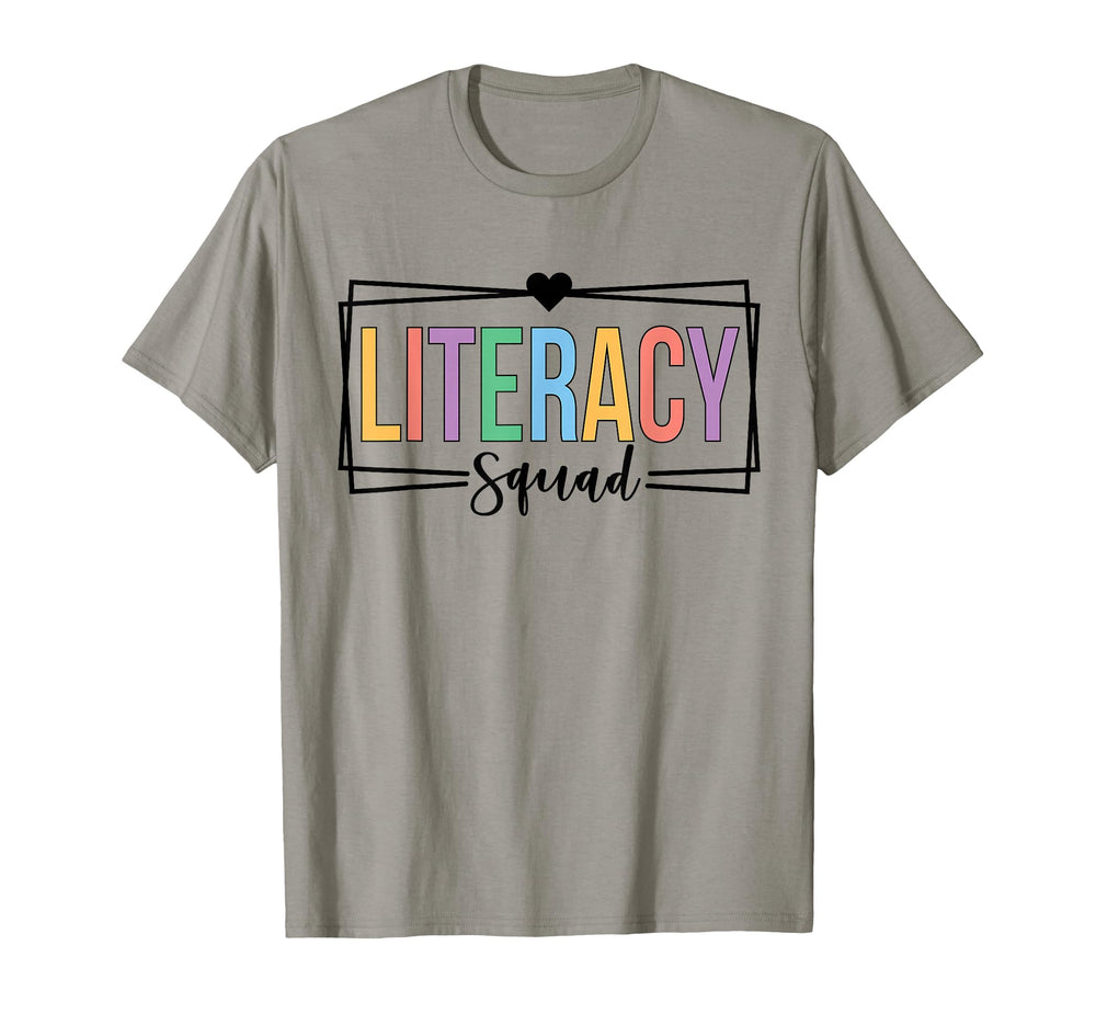 Literacy Squad Literacy Coach Crew T-Shirt - Fun Novelty Design Men Women
