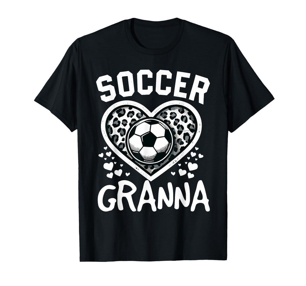 Soccer Granna Leopard Heart Granna T-Shirt - Graphic Print Men Women