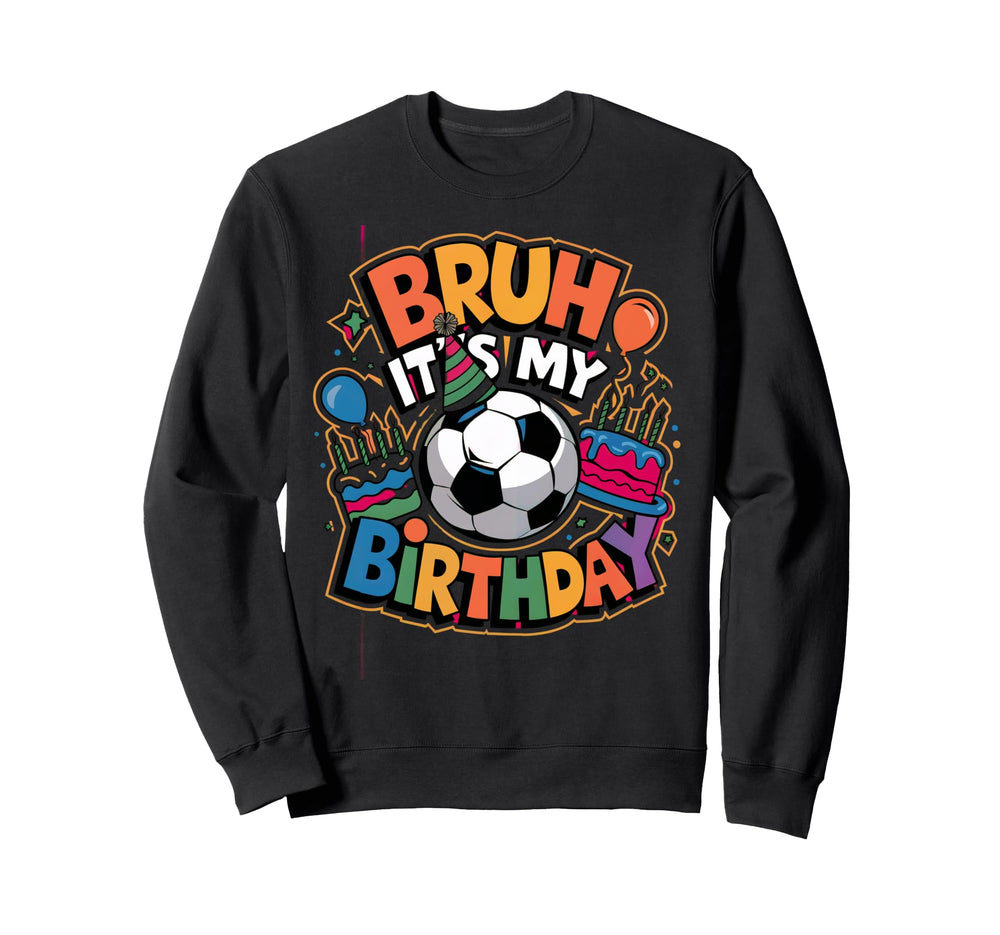 Soccer Theme Birthday Party Sweatshirt - Minimalist Print for Adults
