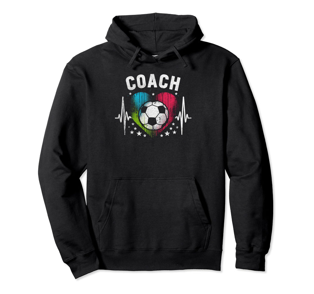 Soccer Coach Training Heart Beat Hoodie - Trendy Graphic Men Women